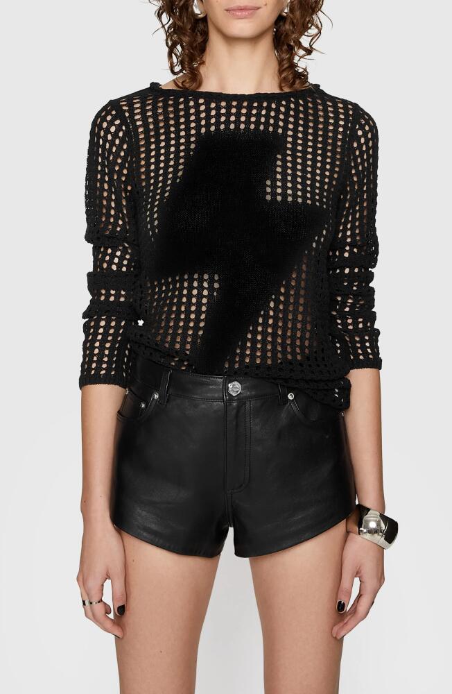 Rebecca Minkoff Katelin Sheer Mesh Sweater in True Black Cover