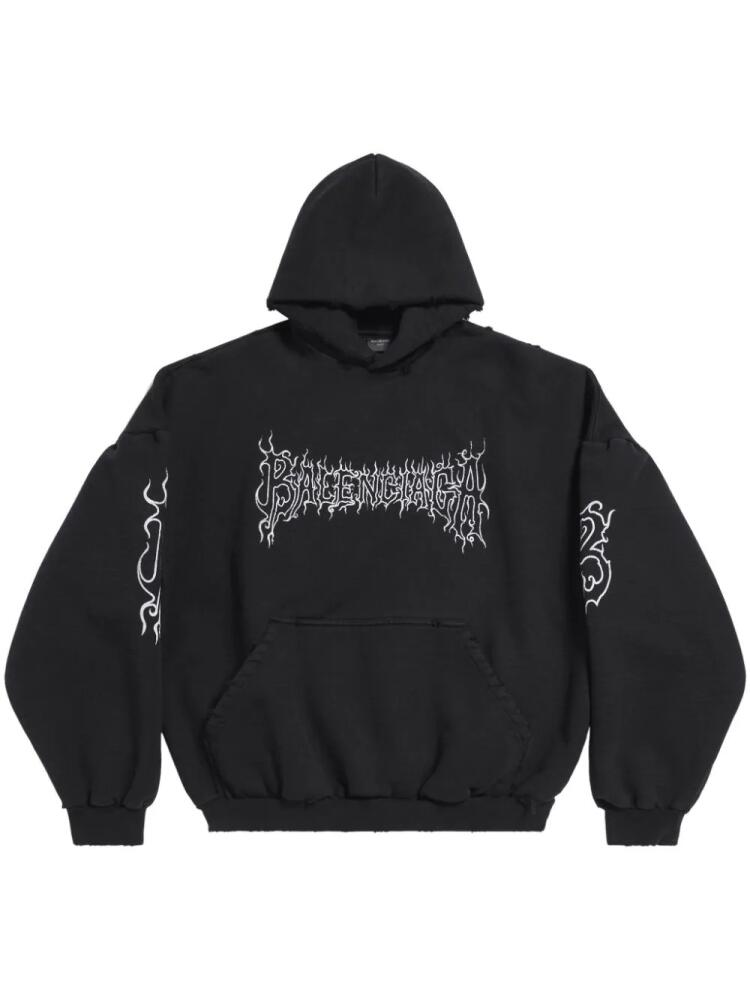 Balenciaga Darkwave logo-print hoodie - Black Cover