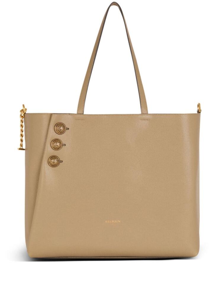 Balmain Emblème leather tote bag - Brown Cover