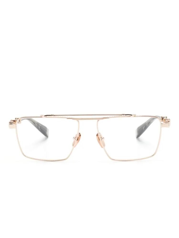 Balmain Eyewear Brigade VI square-frame glasses - Gold Cover