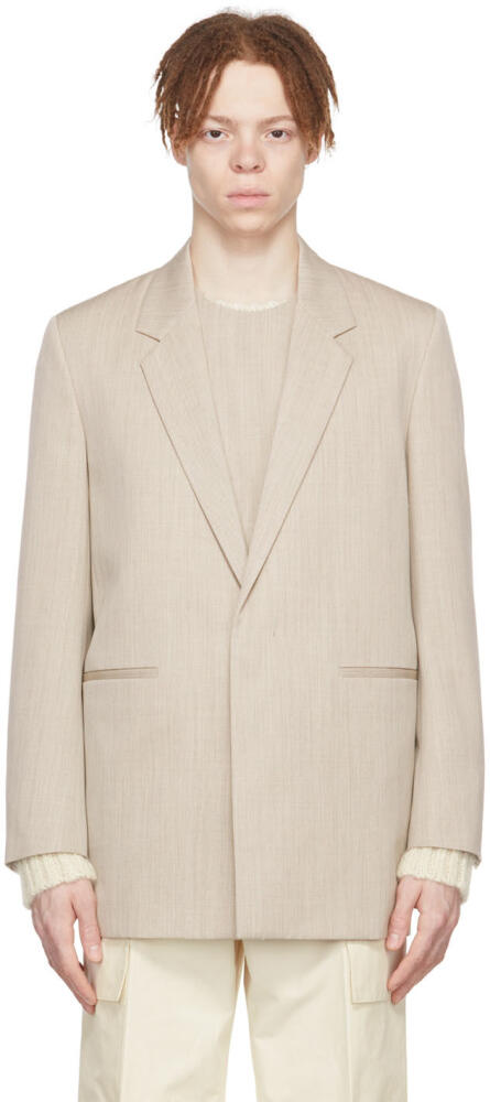 Jil Sander SSENSE Exclusive Beige Wool Blazer Cover