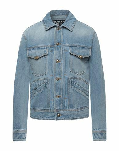 Versace Jeans Couture Man Denim outerwear Blue Cotton Cover