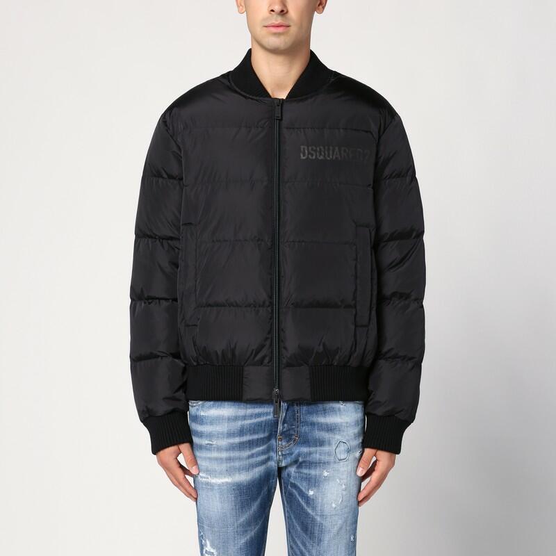 Dsquared2 Black nylon Puffer bomber jacket Cover