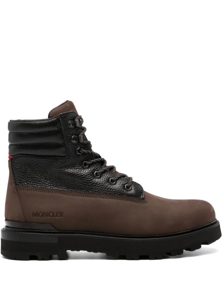 Moncler Peka leather ankle boots - Brown Cover