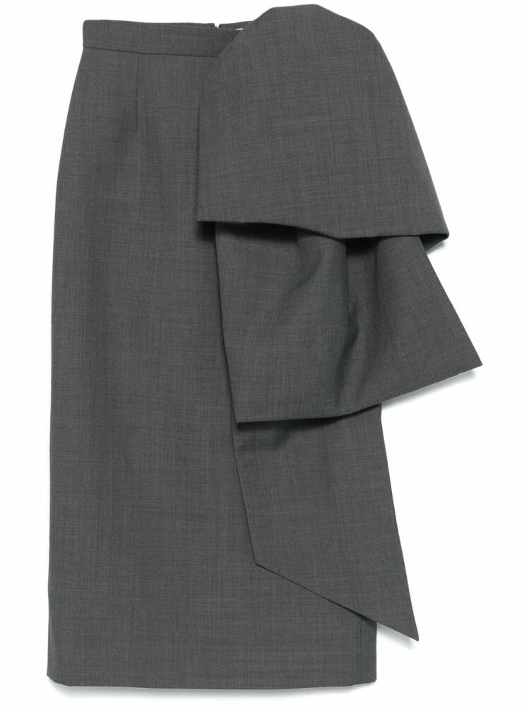 SHUSHU/TONG bow-detailed midi skirt - Grey Cover