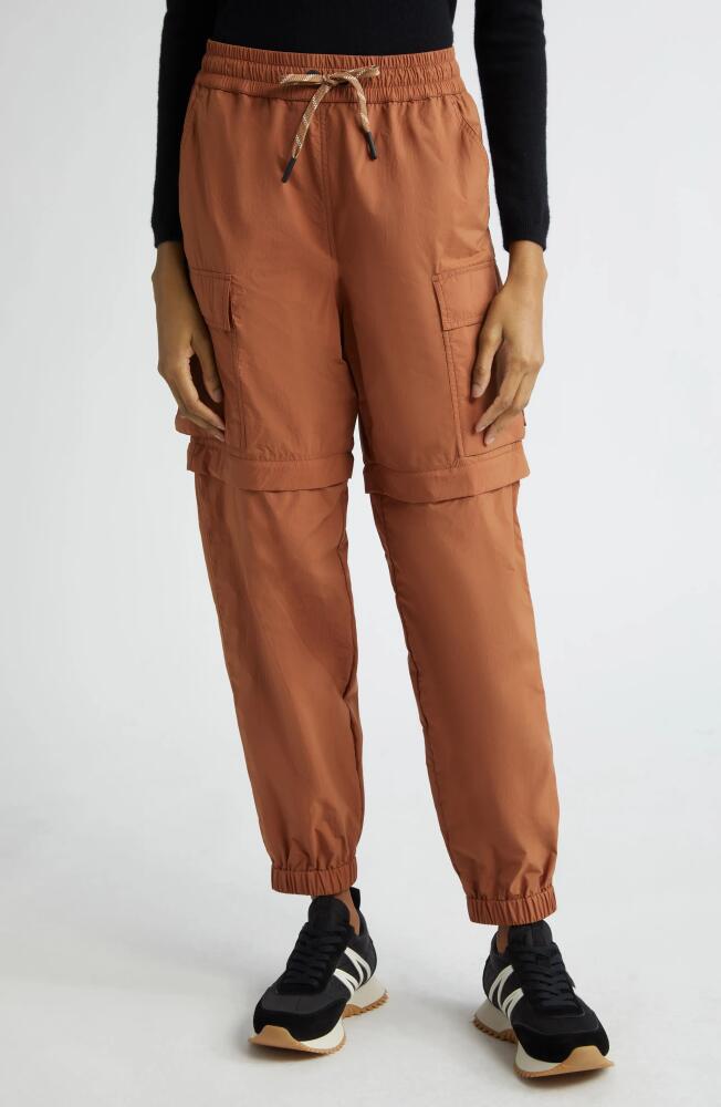 Moncler Grenoble Ripstop Zip-Off Cargo Pants in Brown Ginger Cover