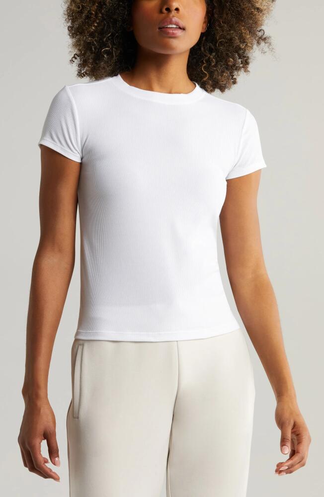 zella Go-To Rib T-Shirt in White Cover