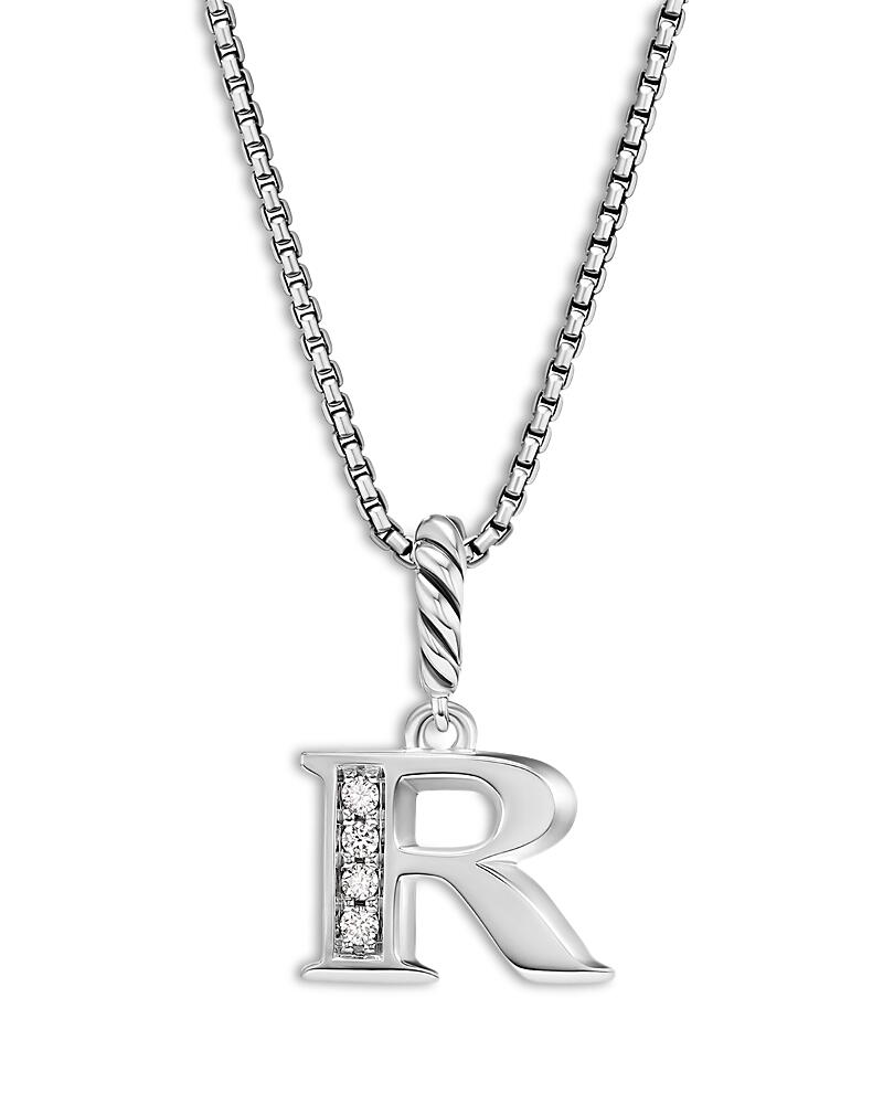 David Yurman Pave Initial Pendant Necklace in Sterling Silver with Diamond, 16 Cover