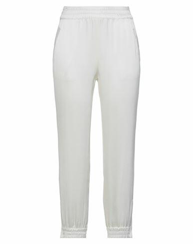 Atos Lombardini Woman Pants White Acetate, Silk Cover