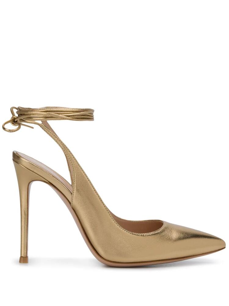 Gianvito Rossi Irene leather pumps - Gold Cover