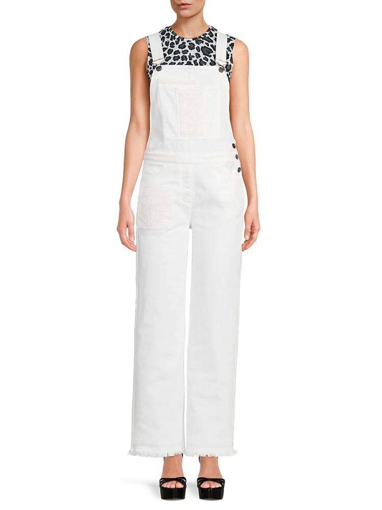 Valentino Women's Embroidered Denim Jumpsuit - Bianco Cover