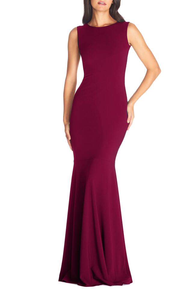 Dress the Population Leighton Sleeveless Mermaid Evening Gown in Dark Magenta Cover