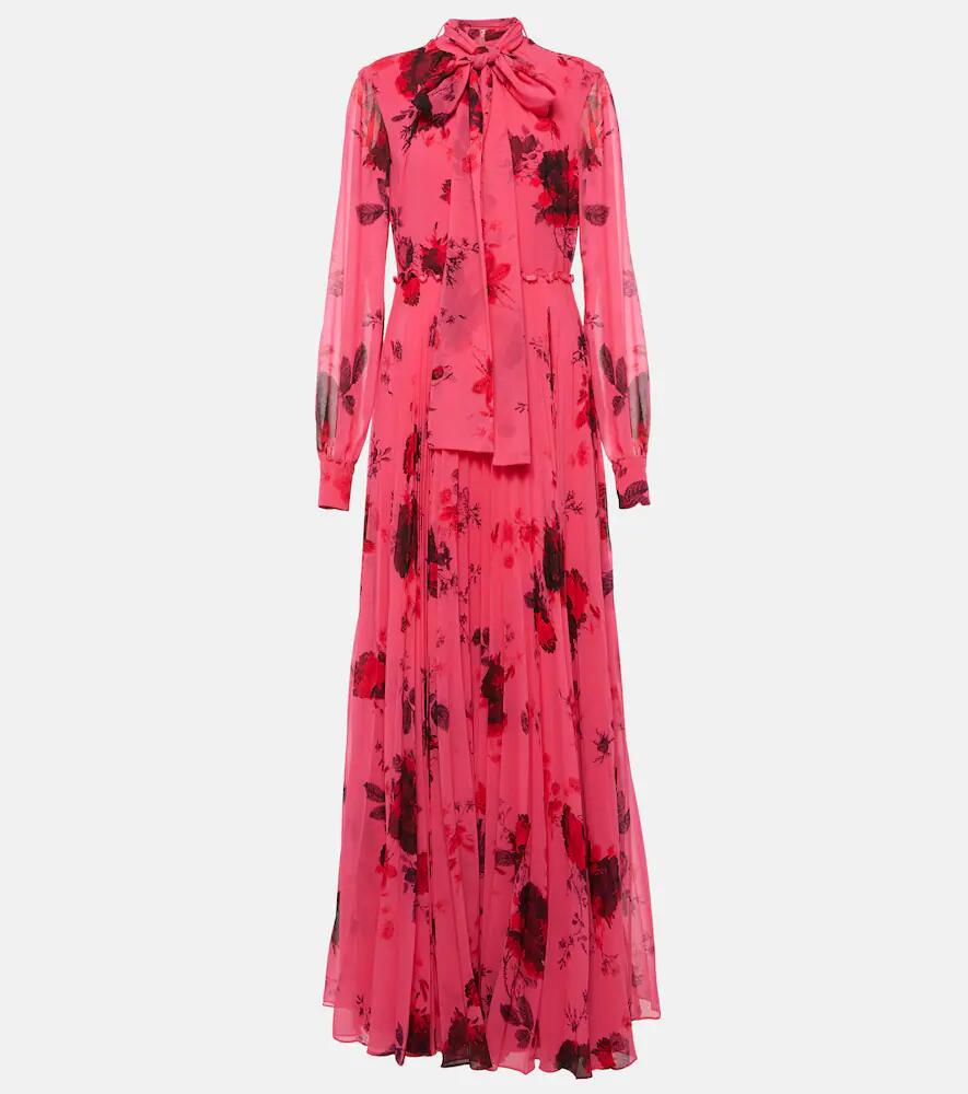 Erdem Floral tie-neck voile gown Cover