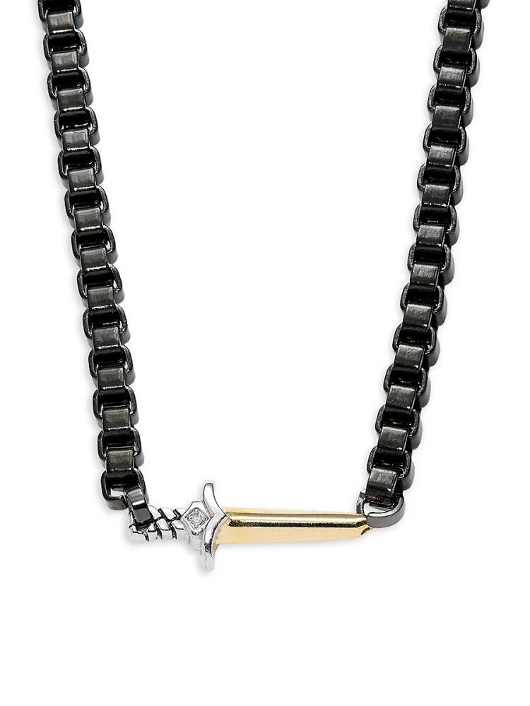 Esquire Men's IP Stainless Steel & 0.02 TCW Diamond Dagger Necklace Cover