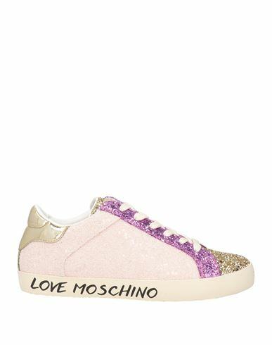 Love Moschino Woman Sneakers Platinum Textile fibers Cover