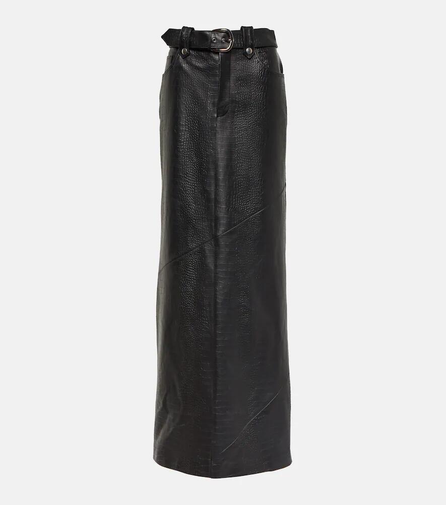 Alessandra Rich Mock-croc leather maxi skirt Cover