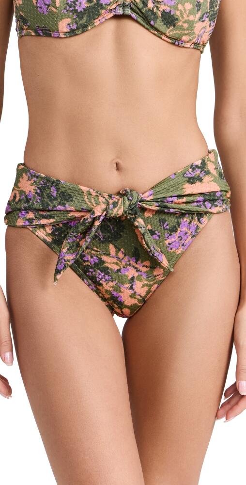 Shoshanna The High Waist Bikini Bottoms Olive/Lavender Cover