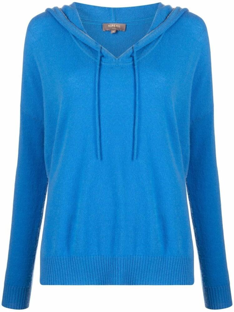 N.Peal drawstring cashmere hoodie - Blue Cover