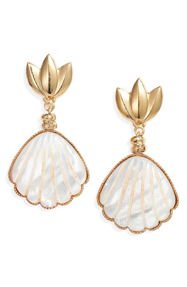 Gas Bijoux Sanibel X O Shell Drop Earrings in White Cover