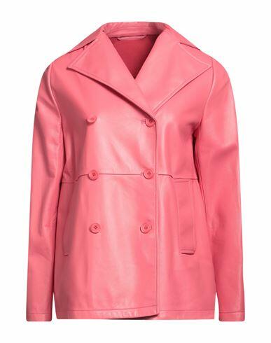 Sword 6.6.44 Woman Overcoat & Trench Coat Pink Soft Leather Cover