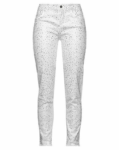 Rebel Queen Woman Jeans White Cotton, Elastane Cover