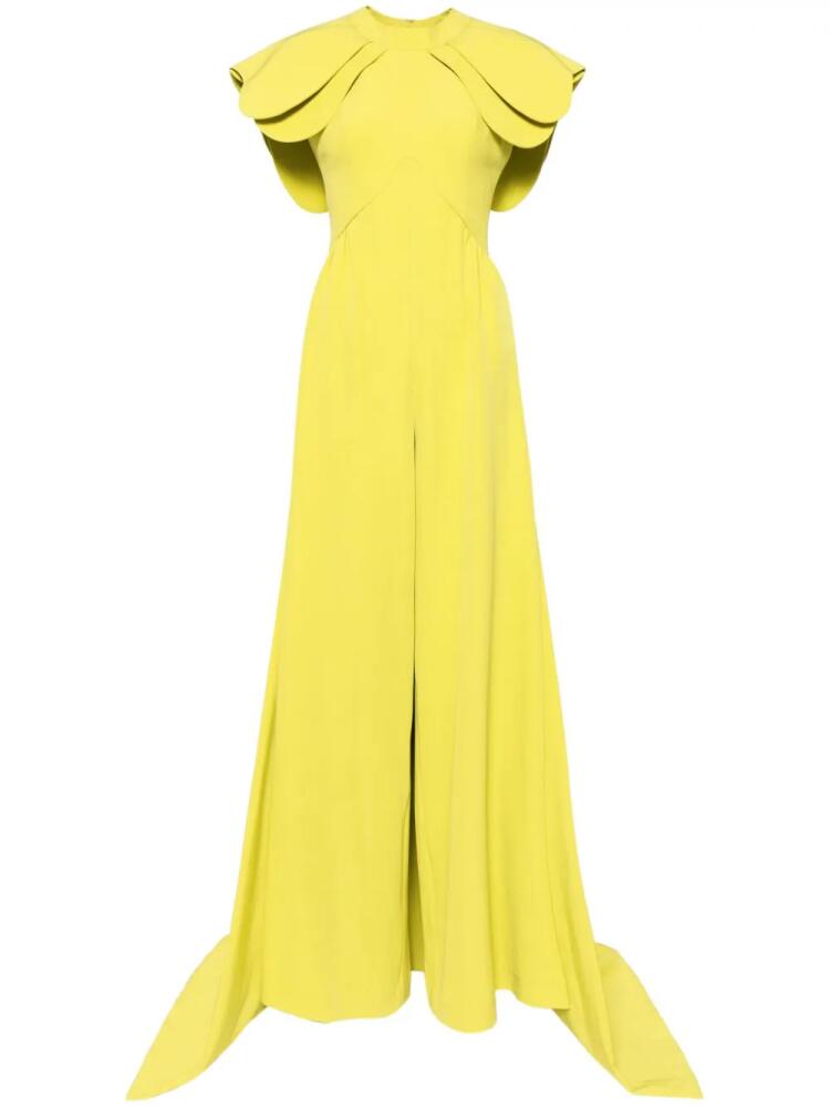 Saiid Kobeisy crepe jumpsuit with back overskirt - Green Cover