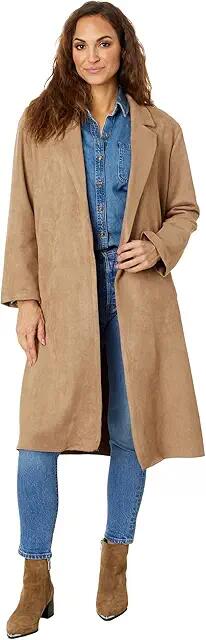 Blank NYC Faux Suede Coat (Camel) Women's Clothing Cover