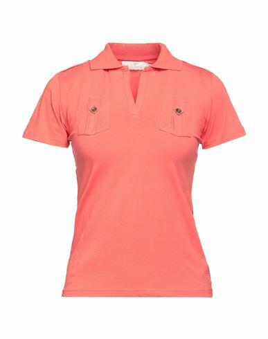 Emisphere Woman Polo shirt Coral Cotton, Elastane Cover