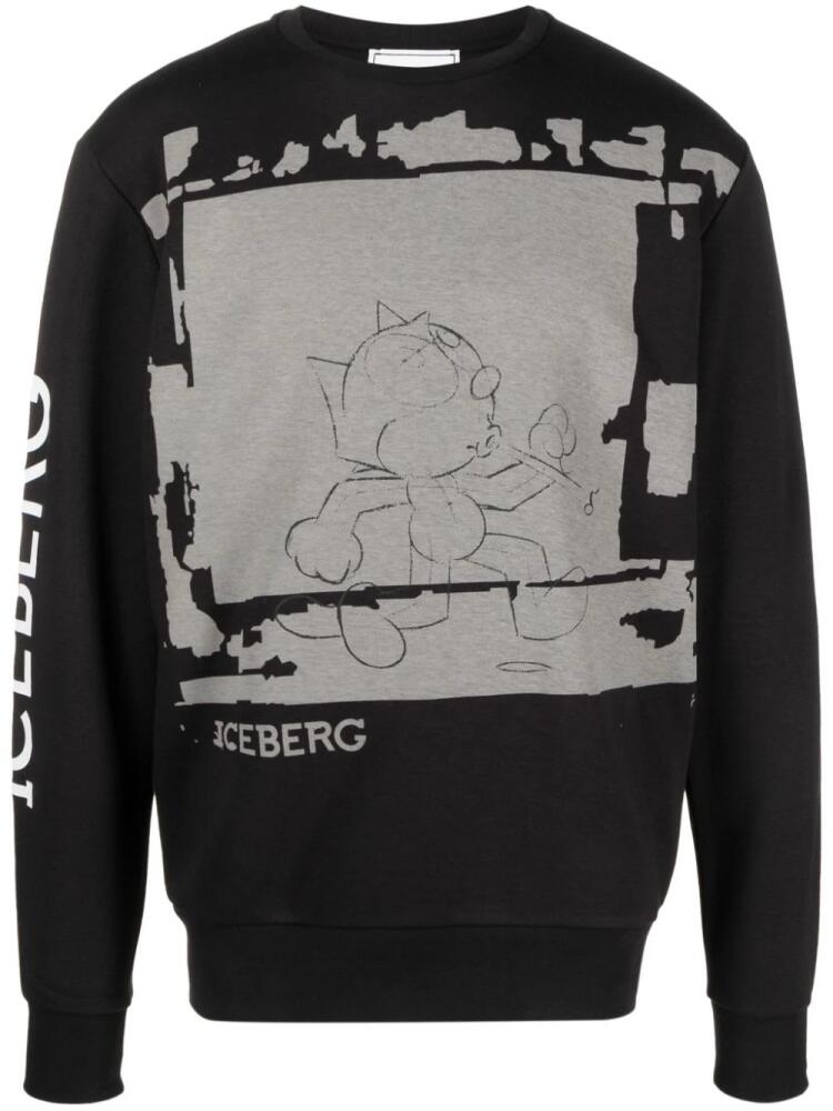 Iceberg illustration-print cotton sweatshirt - Black Cover