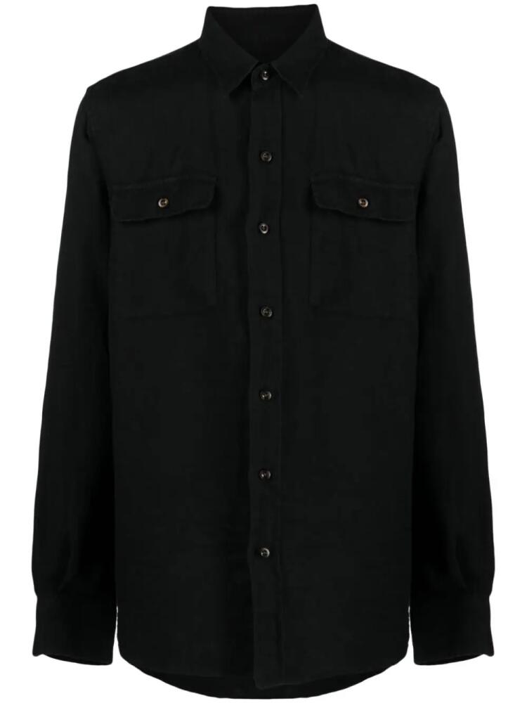 Ralph Lauren Purple Label slim-cut linen shirt - Black Cover