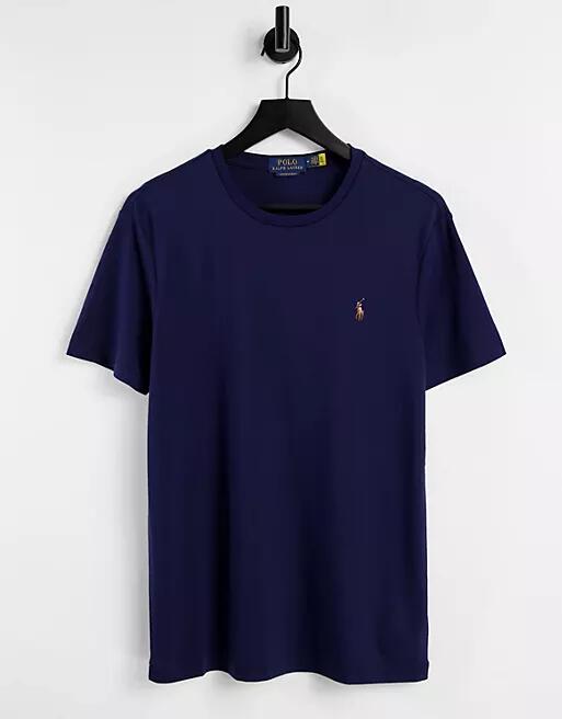 Polo Ralph Lauren multi player logo pima jersey t-shirt in navy Cover