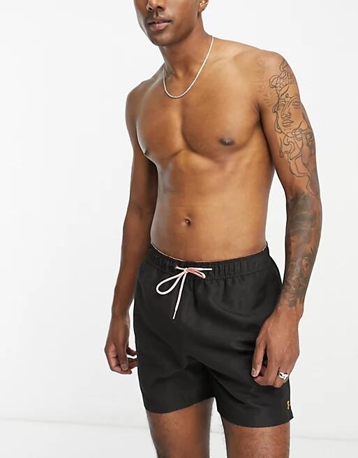 Farah Colbert plain swim shorts in black Exclusive to ASOS Cover