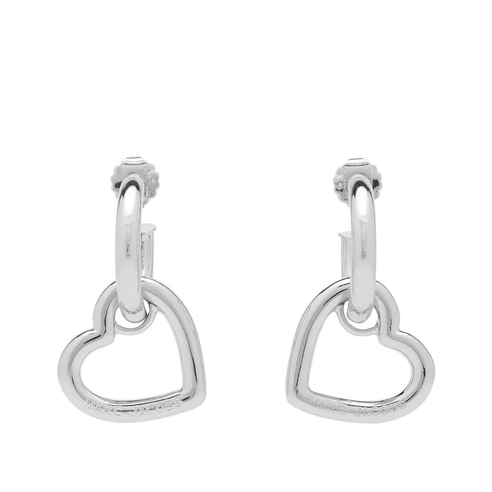 Marc Jacobs Women's Double Heart Hoop Earrings in Crystal/Silver Cover