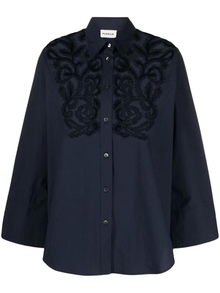 P.A.R.O.S.H. broderie anglaise cotton shirt - Blue Cover