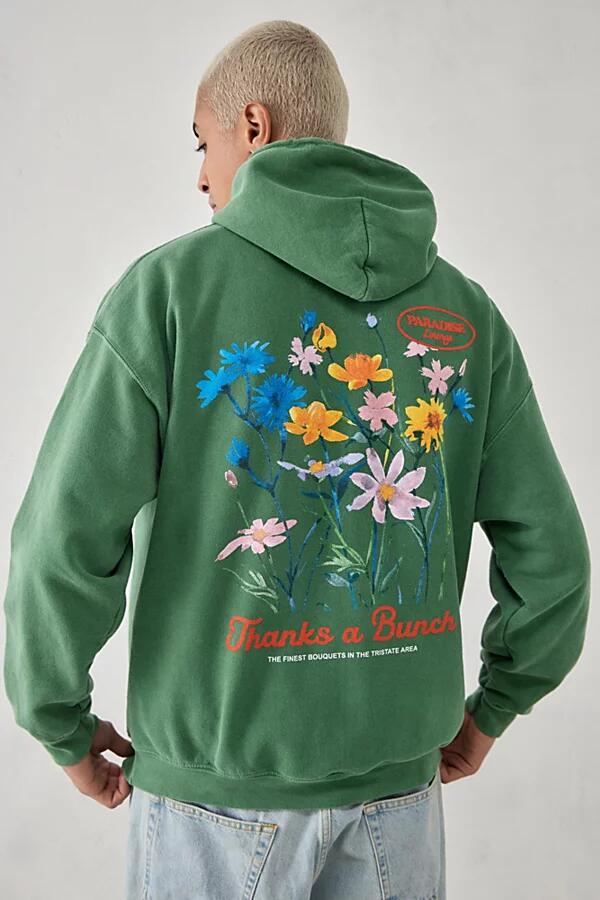 Urban Outfitters UO Green Flowers Hoodie Sweatshirt in Green Cover