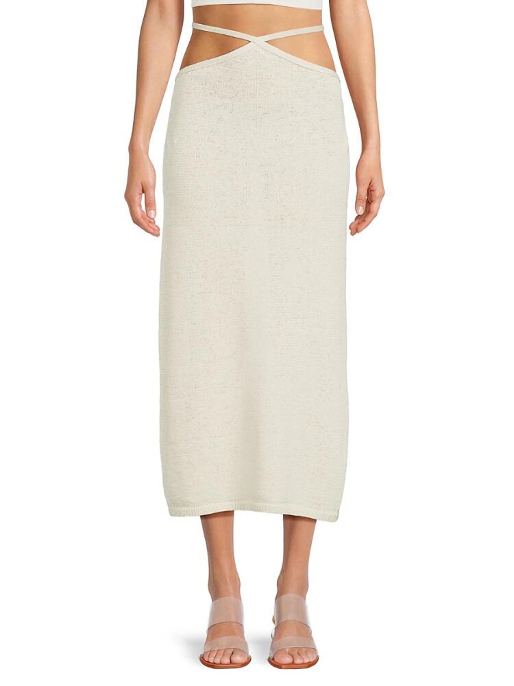 Cult Gaia Women's Hedda Knit Wrap Midi Skirt - Off White Cover