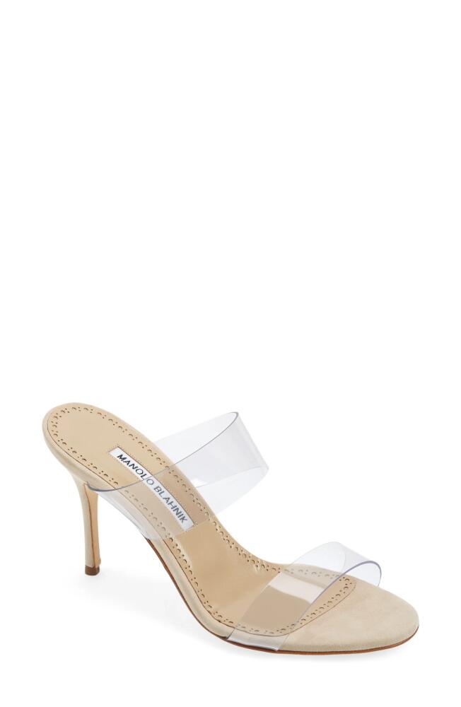 Manolo Blahnik Scolto Transparent Strap Sandal in Nude Cover