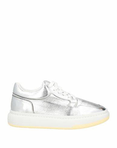 Mm6 Maison Margiela Man Sneakers Silver Leather Cover