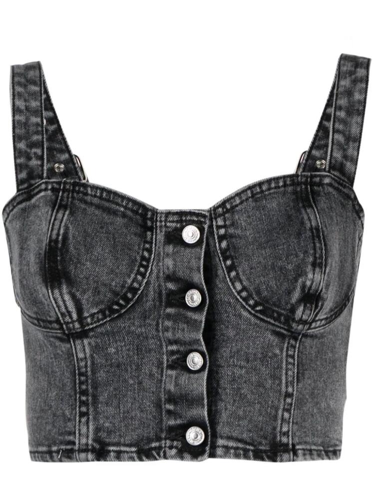 7 For All Mankind x Chiara Biasi denim crop top - Grey Cover