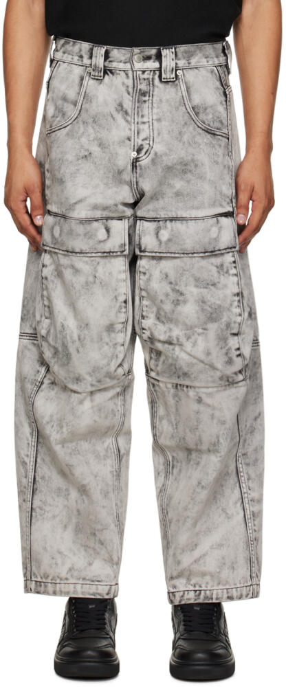 Alexander Wang Gray Trompe L'œil Leather Effect Cargo Pants Cover