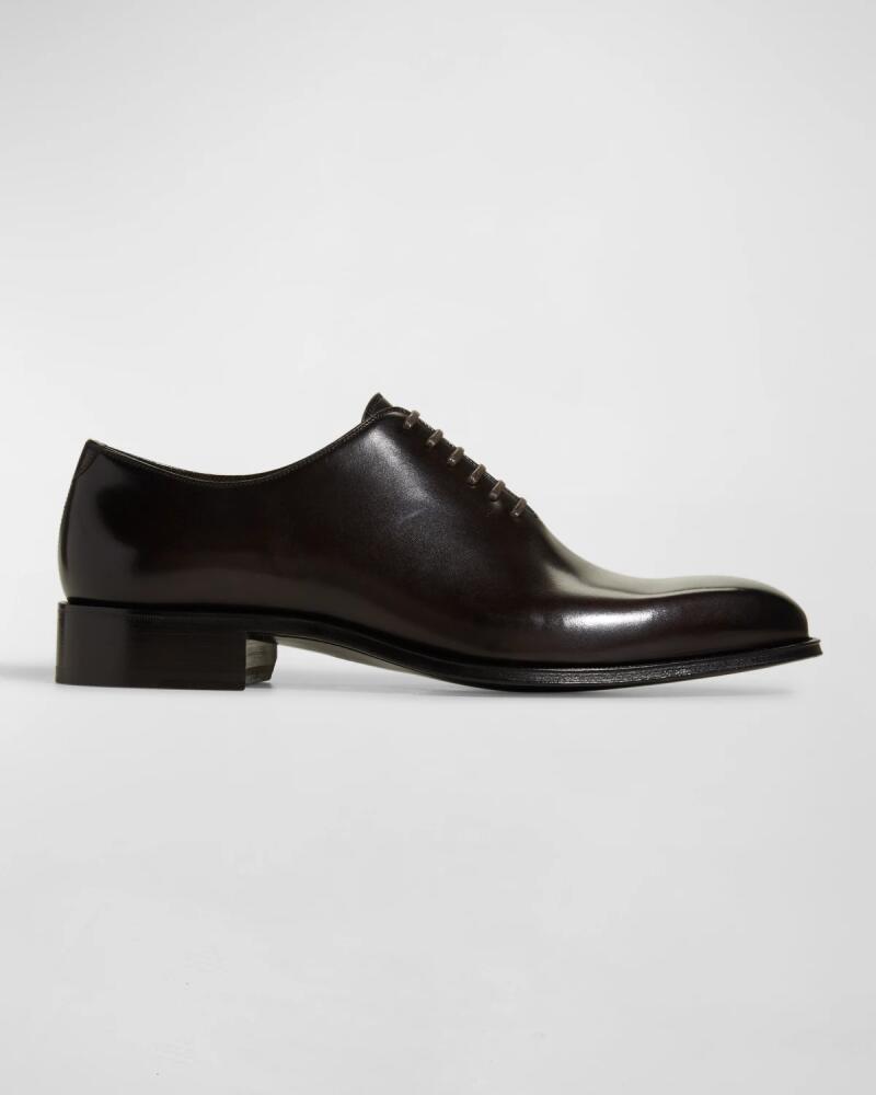 TOM FORD Men's Claydon Burnished Leather Oxfords Cover