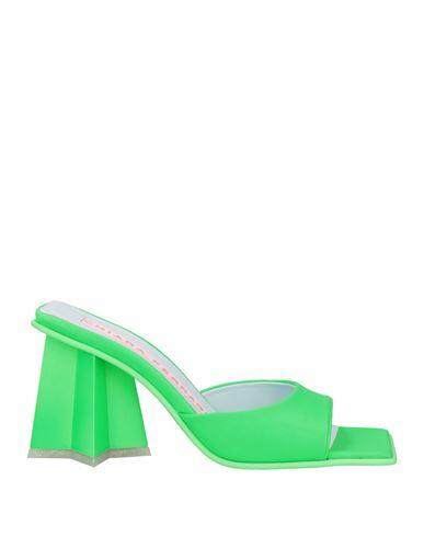 Chiara Ferragni Woman Sandals Acid green Soft Leather Cover