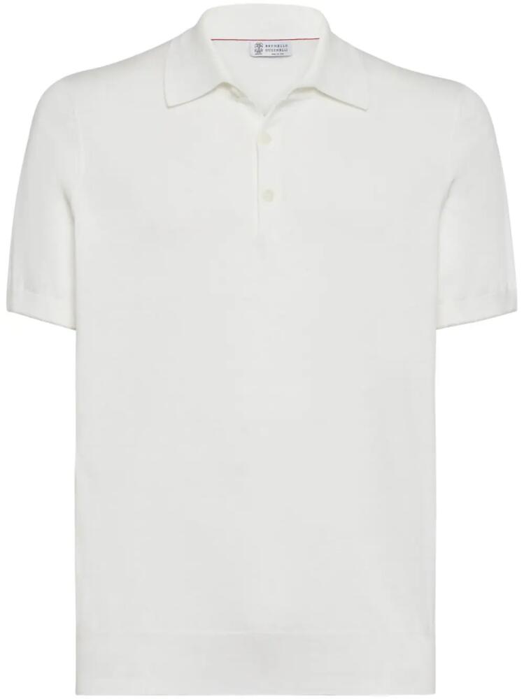 Brunello Cucinelli plain button polo shirt - White Cover