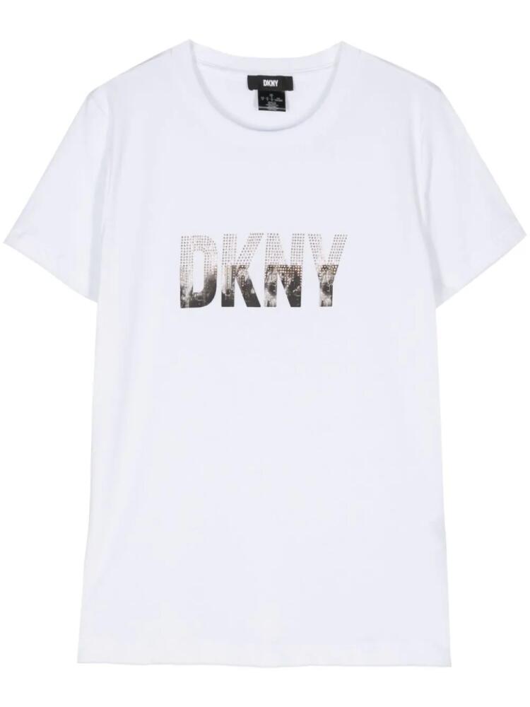 DKNY rhinestone-embellished logo T-Shirt - White Cover