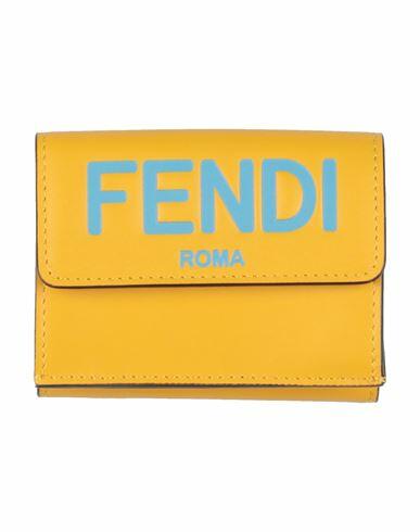 Fendi Woman Wallet Yellow Leather Cover