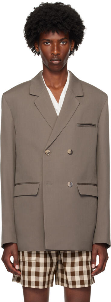 Nanushka Taupe Wool Blazer Cover