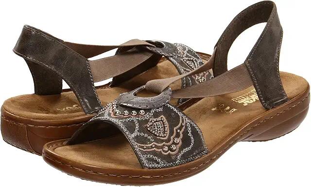 Rieker 608B9 Regina B9 (Smoke) Women's Sandals Cover