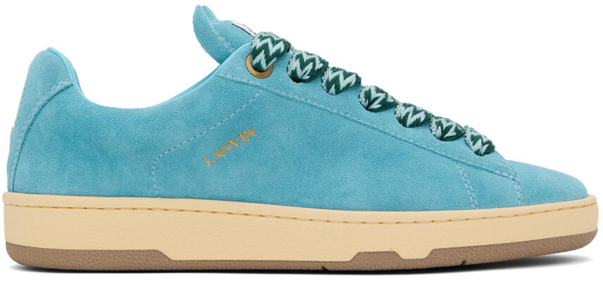 Lanvin Blue Suede Curb Lite Sneakers Cover