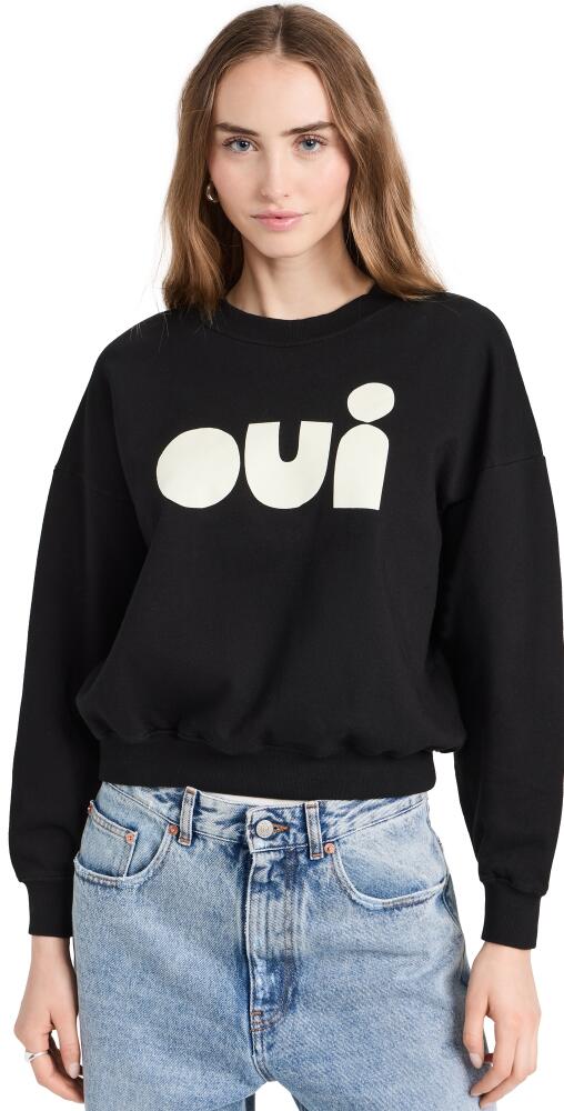 Clare V. Le Drop Sweatshirt Black w/ Cream Cover