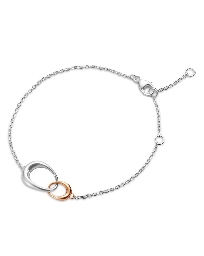 Georg Jensen Sterling Silver & 18K Rose Gold Offspring Link Bracelet Cover